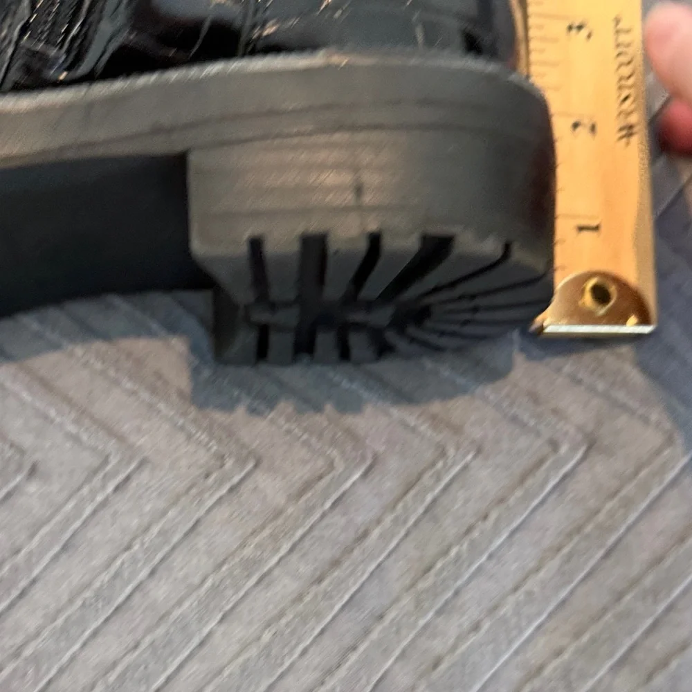 A New Day Black Croc-Embossed Lace-Up Comabt Boots - Picture 12 of 14